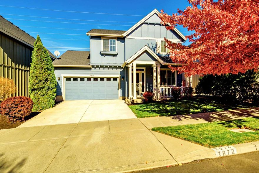 Immaculately maintained home in NE Bend's desirable Mountain View neighborhood! This 1,713 sq ft, 3-bed, 2.5-bath home features 9-ft ceilings on the main level, a spacious kitchen with walk-in pantry, family room with gas fireplace, and separate living area for entertaining. The primary suite offers a walk-in closet, dual vanities, soaking tub, and peekaboo mountain views. Enjoy a private, fenced backyard ideal for pets or gatherings, with mature trees for privacy and views of Pilot Butte's Fourth of July fireworks. Conveniently located near Pilot Butte, the Forum Shopping Center, and downtown Bend. Move-in ready and full of charm!