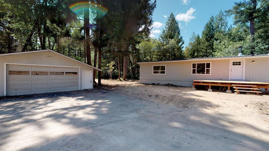 Ready for a new owner!! This double wide mobile has been gone through and updated. Almost NEW everything, floors, paint, windows, roof, heat pump, furnace, shower and tub inserts, back splashes, sinks, faucets, and list continues. Priced to sell, and has a 2 car detached garage also. Definitely a must tour, call your agent today and check out this 1596 sq foot 3 bedroom 2 bath home. Some very pretty and mature trees are nicely scattered throughout the 2.5 acres. Tons of potential at a fantastic price point. All information is deemed reliable but not verifified