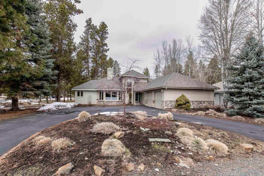 Welcome to your Sunriver dream come true! This stunning 3-bedroom plus loft, 3-bathroom home is sure to impress with gorgeous Acacia floors, soaring ceilings & great floor plan. Enjoy the warmth of 2 gas fireplaces in both the living room and family room, perfect for cozying up on chilly nights. Central A/C means you stay cool & comfy all year round. Updated kitchen & bathrooms feature high-end finishes & modern fixtures providing the perfect balance of style & functionality. The main level boasts three spacious bedrooms. The primary suite bath is a true oasis with heated tile floors & luxurious amenities making it perfect for pampering. Upstairs, a loft bonus area with full bath provides additional living space perfect for a home office or media room. Circular drive & landscaped grounds welcome you to this beautiful home. 2-Car garage. SHARC assessment paid in full. New roof 2021 & new exterior paint 2022. Mostly furnished.