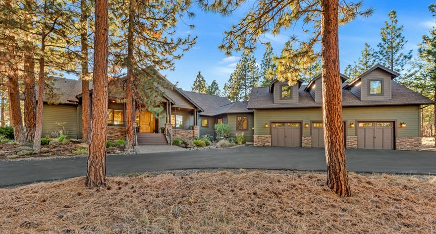 Extraordinary craftsmanship and sweeping mountain views defines this magnificent single level custom home. Upon entering you are greeted with an expansive great room and kitchen, revealing top-quality finishes and appliances. Create gourmet meals while soaking in the majestic views of Broken Top and the Three Sisters. The primary bedroom is a sanctuary, boasting a spa-like bathroom that invites you to unwind in luxury. Ascend to the massive second-story bonus/media room with its own kitchenette and bath, offering endless possibilities for leisure and entertainment. A 3-car garage, spanning over 1,300 sq ft and provides ample built in storage. There is even more, with a covered barn area with a tack room, hay storage and large paddocks. For the outdoor enthusiast, the proximity to thousands of acres of public land offers boundless opportunities for horseback riding, hiking and biking. As if all that was not enough, you're just 5.6 miles from the vibrant heart of downtown Sisters.