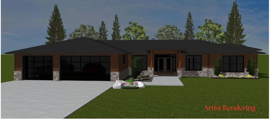 Modern elegance and upscale living in this brand-new contemporary home, ideally situated in one of Southern Oregon's most sought-after resort communities. Set against the golf course and nestled among oaks and pines, this thoughtfully designed residence offers the perfect blend of style, comfort, and functionality.  Inside, you'll find spacious en-suite bedrooms—each with its own private bathroom—creating an ideal retreat for both family and guests. Highlighted by luxury vinyl flooring, granite countertops, and beautifully curated finishes that add timeless sophistication. Expansive windows and open-concept living spaces bring in natural light and showcase panoramic views of the surrounding landscape. Enjoy the tranquility of a secluded back patio, surrounded by greenery. A rare 1,065 sq ft, 4-car garage provides ample space for vehicles and recreation. Customize your dream home with the possibility to select your color palate and available upgrades, making this home uniquely yours.