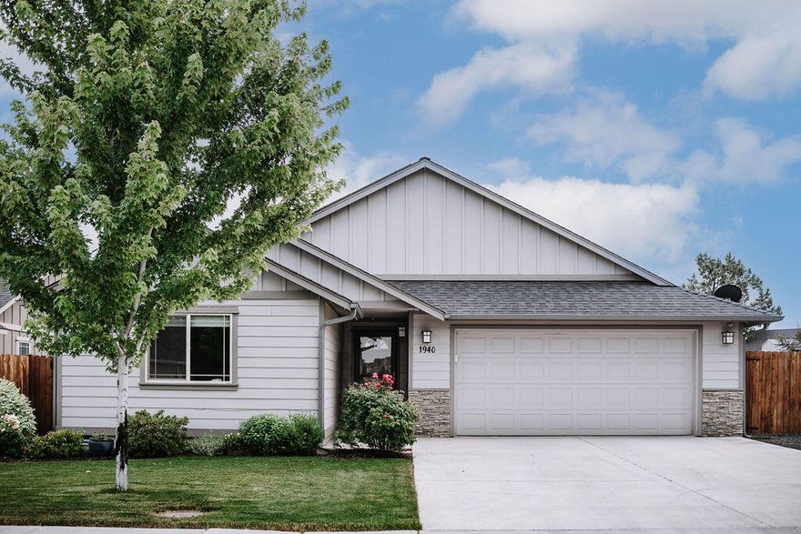 Find your new home with this clean and charming 3 Bed, 2 bath Craftsman. Built in 2016, this home boasts an airy open floor plan with a large great room and gas fireplace. The kitchen is perfect for entertaining with quartz counter tops, eating bar and stainless steel appliances. Stay cool with A/C system installed in 2017. The fully fenced back yard includes established landscaping, 10x16 storage shed with loft and lights, sprinkler system and RV parking. Energy saving solar panels installed this year.