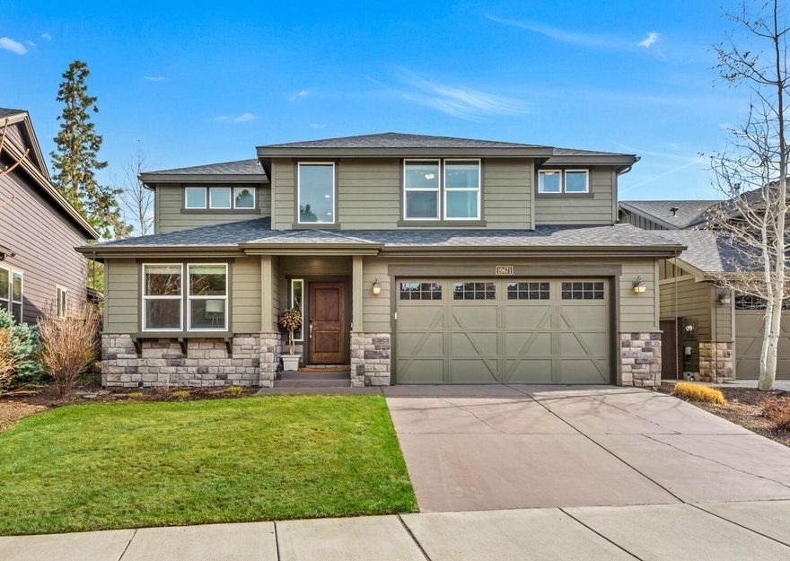 Stunning and beautifully maintained 4 bedroom home in this sought after SW Bend neighborhood.  HOA includes access to nearby park, playground, pavilion and pool.  The highly upgraded home has an open great room plan plus a separate office and spacious upstairs loft/family room.  The light and bright home features a fully fenced backyard with pergolas, built in BBQ and firepit included for lots of great entertaining.  The interior features a main floor primary bedroom and open kitchen with upgraded GE Cafe stainless appliances and slab granite counters.  Additional custom features include a solar panel array, air conditioning, gas fireplace, beautiful engineered hardwood floors, vaulted ceiling, walk in closets, extensive garage storage smart thermostat and door lock.