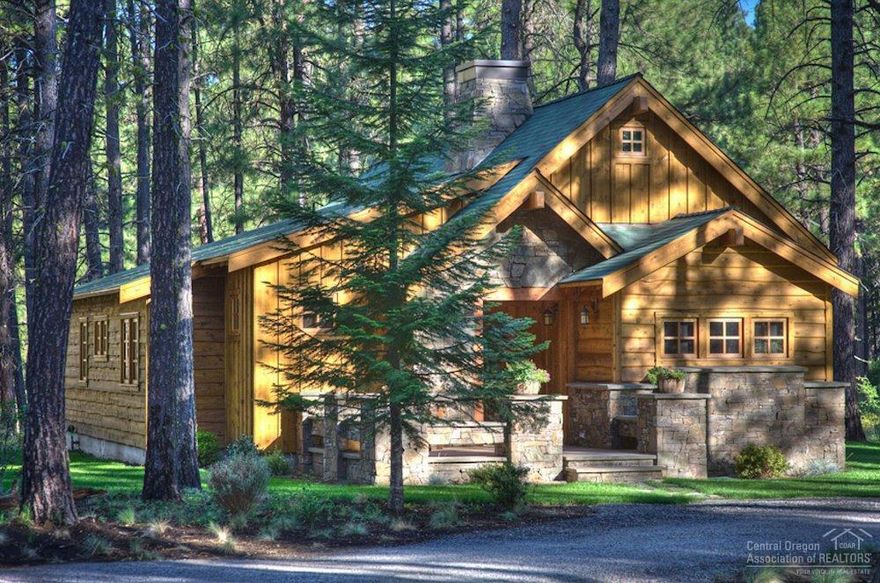 One-quarter interest available in charming Camp Sherman cabin in historic Lake Creek Lodge. This delightful 3 bedroom, 3 bath cabin, built in 2010, features quality modern amenities, fir plank floors, knotty pine paneling, stone/gas fireplace, butcher block countertops and farm kitchen sink. Stone exterior accents, with beautiful cedar decks to enjoy the natural surroundings.