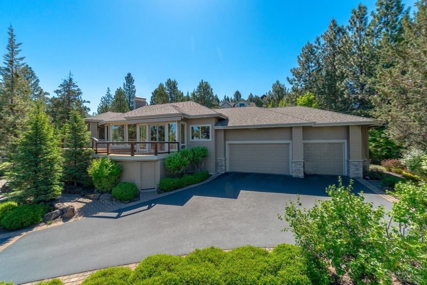 Having just one owner, this Awbrey Butte home shows pride of ownership at every corner. Sitting up on the .58 acre lot, this single level home offers two front decks, one off the master and one off the dining with filtered Cascade Mountain views peeking through the trees. Moderately slopping driveway up to the 3-car garage with 12 x 12 heated storage roomgreat flex space for an office or gym. New carpet in main living, hallway and master plus just re-finished beautiful hardwood floors. Large kitchen with granite tile counters, gas cooktop, pantry, prep sink, new dishwasher and island providing tons of counter and cabinet space. Master bath complete with soaking tub, 2 sinks, walk-in tile shower and heated floors for ultimate comfort. Central vacuum system, vaulted ceilings and automated sunshades in living room. Relax in the private backyard oasis featuring awning, paver deck plus cascading water feature. Huge storage space under the deck & inside the house. A must see!
