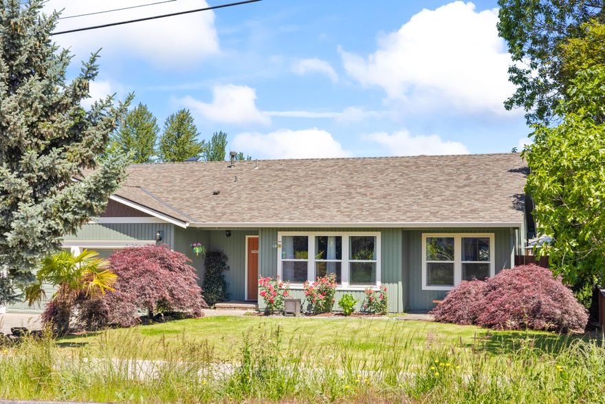 An exceptional chance awaits! Discover this move-in ready 1-level home, boasting vaulted ceilings and exposed beams. The spacious kitchen features quartz and stainless appliances, with ample countertop bar seating and eating nook. Outside, a fenced backyard with storage shed and spacious covered patio offers an ideal retreat for relaxation, gardening, or entertaining. Enjoy recents updates like A/C and a Newer Roof!  Don't miss out on this opportunity!