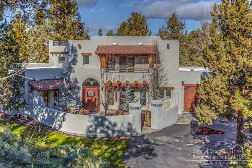 13.34 Acre Horse Property & End-Of-The-Road Privacy-Seclusion! SW style meets NW beauty One-of-a-Kind w/artistic vision: courtyard, light & bright, Great Room w/17ft ceiling, Custom lighting/woodwork/designer colors, Gourmet's K w/deep-cut slab granite, nook w/Juniper table, master w/FP, office, dbl vanity w/copper sinks, slate/granite shower, heated towel rack & radiant heat, Large pro-barn, 3-stalls, 3 paddocks, tack + equip room, hay storage, outdoor arena, round panel corral, 2-fenced green pastures!