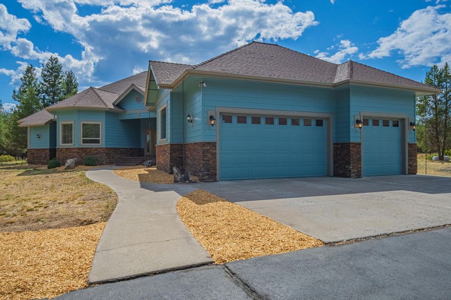 Welcome to aprox.5500 sq feet of single level living in this spectacular multigenerational oasis just south of Bend and minutes from Sunriver. Enjoy the main home 4,038 sq ft of single-level living on 18.67 private acres where the elk  & the deer are regular visitors. There is a detached 1800 sq ft.-ADU/ shop - also single level. Inside the home you will find open living & dining areas w/ 9' ceilings, a gourmet kitchen featuring a 48''range, 34 cu ft fridge/freezer, prep station w/ sink, beverage fridge, wine cooler and pass-through to the outdoor BBQ. Flexible spaces include a breakfast nook, family room, bonus room, all-season room & office. The expansive primary suite offers DUAL bathrooms, and three walk-in closets. Two guest bedrooms w/ their own full bath are on the opposite wing. Outside: swim spa, hot tub, fire pit, enclosed pet area, gated entry, 3-car garage, RV parking, and 1,800 sq ft ADU/shop w/ 400-amp service and versatile bonus rooms. This is truly a must-see property!