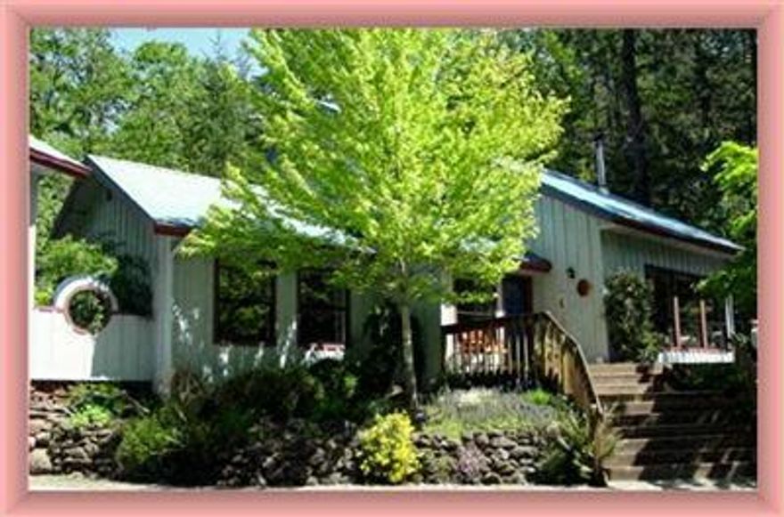 Storybook Perfect. Contemporary Custom Gated Entrance, 3 Bedroom Home With Unique Features. Front Deck Overlooking The Waterfall And Koi Pond, Detached Garage With Upstairs Guest Quarters, Shop, Studio Office, Fenced Organic Vegetable Garden...