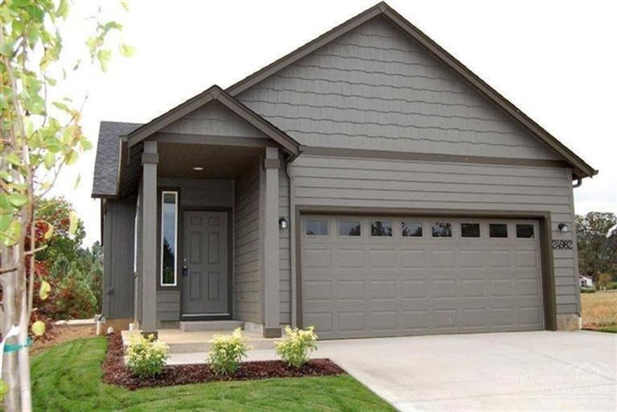 This home makes every bit of its 1201 SF count. Open concept living room adjoins the dining room, and the efficiently planned kitchen boasts ample counter space and cupboard storage. Master suite features a dual vanity bathroom and generous closet space. Single level, new construction conveniently located near town and schools. Home is in for permit. Structural options chosen. Fireplace is propane. Pictures are of similar home.