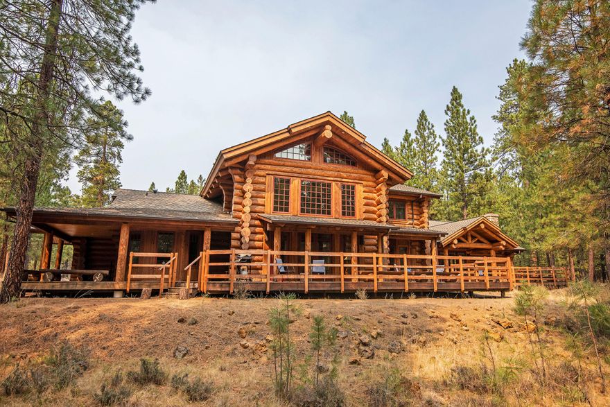 GLAZE MEADOW #36. Black Butte Ranch Stunning Log Home!  Captivating design features the essence of log home luxury with vaulted ceilings, hardwood floors, two stone fireplaces and alluring windows that splash shining natural lighting into the home. Fabulous attached 1646 sq. ft. guest wing, added in 2006, offers multiple use options. The interior main floor and guest wing are wheelchair accessible. Garage is 30'x30' with 11' doors. Large deck area for Black Butte Ranch lifestyle. Set on two acres with easy access to Glaze Meadow Recreation Center with indoor and outdoor pools, hot tub, sprayground and playground, and workout room, spa, tennis and pickleball courts. See home floorplan attached.