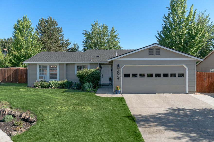 Don't miss this newly updated single level home nestled on a quiet neighborhood cul-de-sac, minutes from Providence Park, Costco, Whole Foods, St. Charles Hospital & more in Bend! You won't find any detail missed in this one! New interior doors, trim, & LVP flooring throughout the whole home. Vaulted living area ftrs new 10,000 btu window A/C + an abundance of natural lighting & sliding doors to the patio area. Updated kitchen ftrs stainless steel appliances, new soft close cabinetry/drawers, quartz counters, fully tiled backsplash, w/an entry to the spacious dining room. Primary bedroom ftrs double vanity w/luxury finishes added, shower/tub combo & walk-in closet w/shelving added. Two additional bedrooms share a spaciously renovated full bathroom. New paint & lighting inside & out, roof/gutters/skylights all new as well. Out back you'll find your own outdoor oasis w/ plenty of room for entertaining & relaxing. All new irrigation, lawn, paver patios & full landscaping.