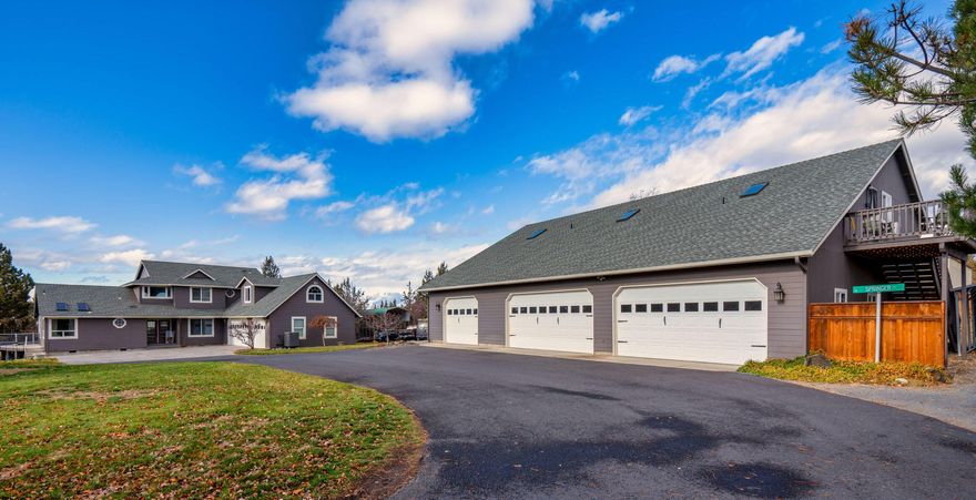 Stunning horse property w/ mt. views, modern amenities and expansive acreage! This 3 bed, 2.5 bath home is nestled on nearly 5 ac. of prime real estate, offering the perfect blend of comfort, privacy, and functionality. This spacious 2,960 sqft. property features thoughtful updates and expansive living spaces, making it an ideal retreat for those seeking both tranquility and modern conveniences. Enjoy a luxurious main-floor master suite with a walk-in closet and private views, dedicated office space for work-from-home convenience, wet bar for entertaining and 2 additional bonus rooms for your unique needs. This fully fenced property with gated entrance features 3 acres of flood irrigation, power by the pasture and private well. In addition you'll find a 40x60 detached shop w/ 5 bays, RV bay and ADU/MIL (2 bed/1 bath) suite above with its own covered parking and private entrance. Just min. from downtown Redmond, Smith Rock & more! NEW furnace, water heater & heat pump.