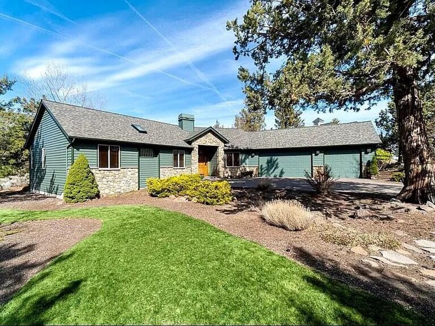 Located in NW Bend, this spacious single level home is in the desirable Awbrey Butte neighborhood w/ peekaboo Cascade MT. views. Situated on a large sunny 1/2 acre flat lot w/ mature landscaping. Beautiful paver driveway leads to finished oversized 3car garage w/ shop area & Epoxy floor. Inviting floor plan features spacious sunken living room w/ big windows/slider looking to back yard, large kitchen opens to vaulted formal dining room, separate open home office, large vaulted master suite w/ french doors in separate study perfect for nursery, office or home gym.  Large master bath w/ dual vanity, soaking tub, tile shower & walk in closet. Open kitchen features prep island w/ built in wine cooler, abundant cabinetry & stainless steel appliances.  Beautiful maple wood floors in kitchen and office. Wood burning gas fireplace, Covered rear deck overlooks private flat back yard.   House is very clean & Impeccably maintained inside & out!