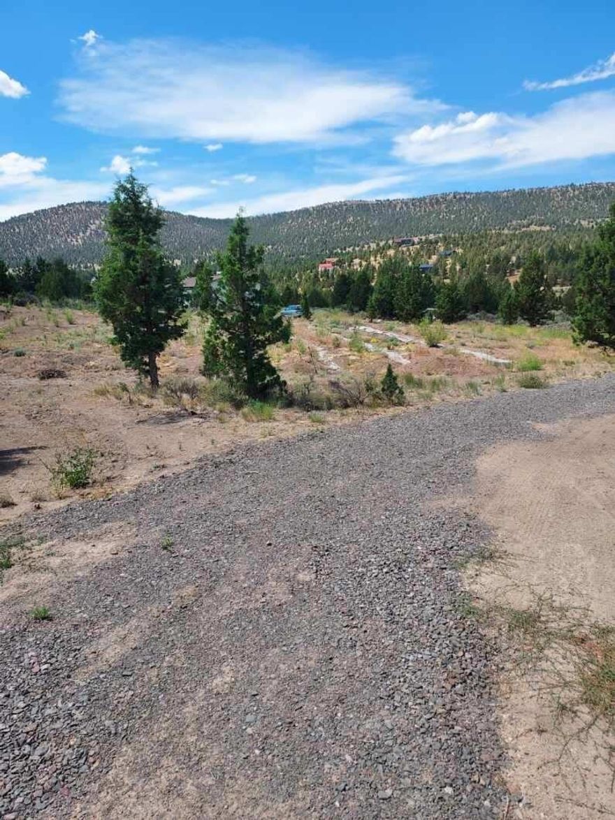 5 acres with a gravel driveway, cistern, septic tank and drain field.  Leveled pad, new trees and container.