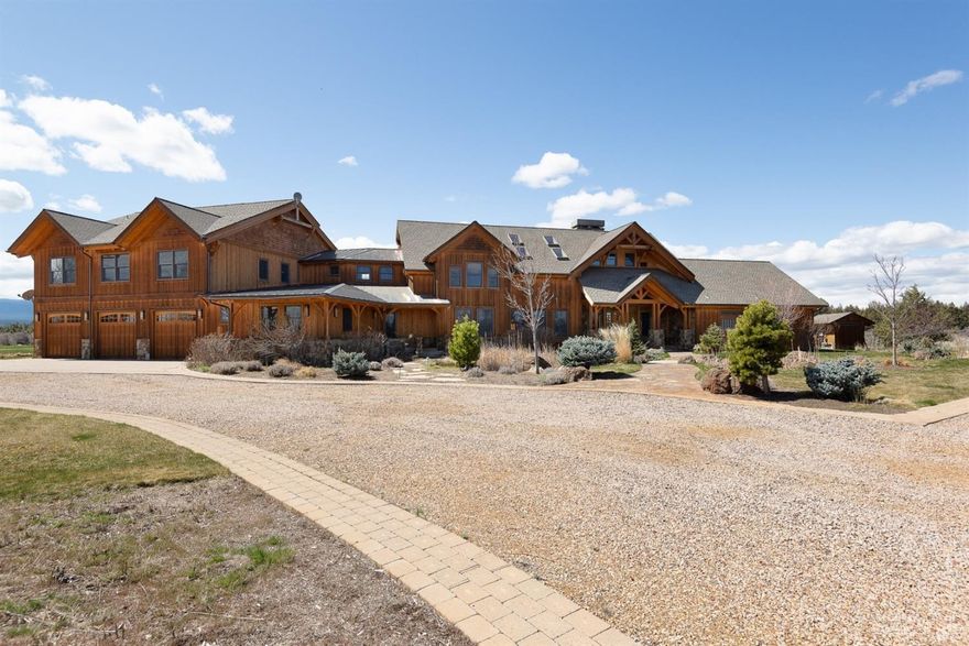 Come and enjoy the serenity of this stunning setting in the heart of Central Oregon. Incredible Cascade Mtn views, par three golf course w/6 tee boxes, timber peg construction, double fireplace in entry, wonderful open feel, hickory & bamboo floors, Crestron smart system throughout, master on main w/its own laundry room, theater room, elevator, massage room, fitness room, 5 separate theme guest suites & laundry upstairs, plus ballroom & sauna. Permitted as B&B, or retreat.