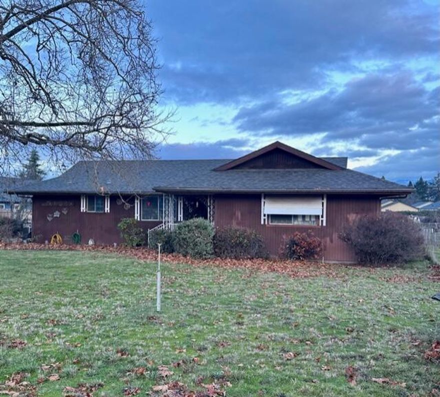 Wonderful development opportunity  or remodel the home and live on a nice large lot in SW Medford. The property is 1.24 Acres in the Griffin Creek School Dist. There is an existing home which is 1528 sq. ft. with 3 bedrooms and 1 full bath. The home needs to be updated, per sellers the roof was replaced in the last 7 to10 years. The property is being sold AS-IS. Buyers to perform their own due diligence on the property. Zoning is flexible, possibly 6 to 10 developable lots depending on if the home stays or goes ( this statement is per the building department and is subject to change based on intended use and city approval ).  Appointment only contact listing the agent directly.