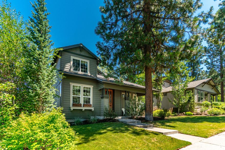 Set among towering pines in The Parks at Broken Top neighborhood, this highly customized, one-of-a-kind residence boasts a prime location and ample living space on Bend's west side. 4 bedrooms, 3 bathrooms, a dedicated office and loft are complemented by a large great room with soaring vaulted ceilings, a nicely appointed kitchen, breakfast nook and separate dining area. The primary bedroom suite features 3 walk-in closets and a large bathroom with tile shower and jetted tub. Tucked behind the 3-car garage is a covered outdoor patio which opens to a fully fenced and landscaped yard. This uniquely situated home fronts to a green belt which offers an added level of privacy and extra room to play – all maintained by the community association. Fisher Lake Lane offers close proximity to trails, schools, Mt Bachelor, the Deschutes River, a prized community pool and in-town amenities. Come explore this home in one of Bend's most coveted communities.