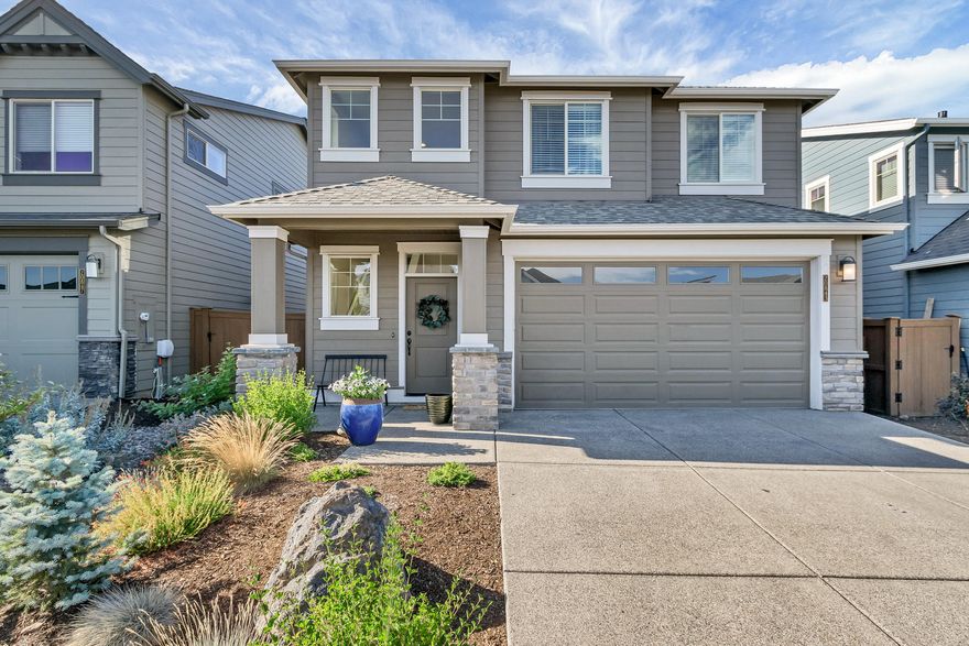 Welcome to resort style living! This beautiful 3 bedroom, 2.5 bath is home is located in one of Bend's most sought after neighborhoods, The Bridges. The community features a large outdoor pool, indoor sports facility, game room, workout area, and clubhouse. Inside the home you will find a fantastic open concept, gorgeous kitchen, large bedrooms, solid surface counter tops, and high end finishes throughout. This home was built in 2017 and meticulously cared for.