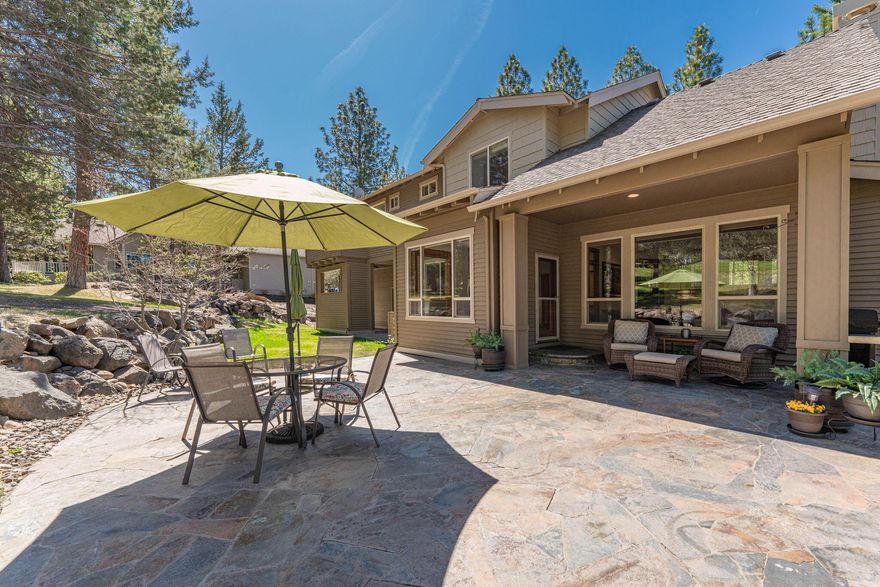 Welcome to the prestigious Awbrey Glen, one of Bend's finest private golf communities. Nestled on .51 acres along the 2nd fairway, this stunning home is light & bright, featuring a deep 3-car garage w/ new epoxy floors. Boasting 4 bed, 2.5 bath, a large living area, bonus room, & office, this home is designed for both comfort & functionality. It's perfect for entertaining, with seamless indoor-outdoor flow to the spacious backyard patio. The open kitchen features an oversized island & pantry. The primary suite is a tranquil retreat, complete w/ its own private deck, jetted soaking tub, steam shower, & walk-in closet. Meticulously maintained, this home features new updates including carpet, interior & exterior paint, window coverings, lighting, & landscaping. This home will be getting a new roof July of 2024!