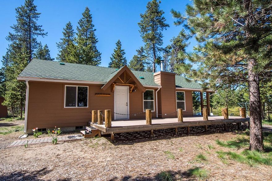 With the Little Deschutes at your backyard, this cute 924 sq ft, 2 bedroom, 1 bath home built in 2004 is located on a 2.04 acre lot. Enjoy views of the river from the outdoor fire pit or soaking in the hot tub or walk a few steps and drop your kayak into the water. Open beam vaulted ceiling in living room kitchen and dining area. Dual pane windows throughout. Large wrap around deck plus detached two car garage and 2 storage sheds. Home is in great condition and has been used primarily as a 2nd home.