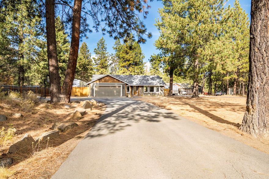 Beautifully updated 5 bedroom home (plus bonus room) on over an acre, provides space & tranquility. Living area feels warm and welcoming with open floor plan and vaulted ceilings. Kitchen has been tastefully updated with granite counters, stainless steel appliances, subway tiles & floating shelves.Spacious primary bedroom suite has office/bonus space, walk-in closet, & sleek modern bath with soaking tub. Enjoy A/C for the warm summer months & custom stone fireplace to warm the cool winter nights. Relax on the deck in your private fenced backyard. Soak in the hot tub, overlooking the grass and garden area. Shop provides workshop space or extra storage. Cultivate fresh veggies from your garden and eggs from your own backyard! Property line extends past the fence, providing additional space between neighbors, or a small walking/biking trail. RV parking with electric hookup. Feel like you are living in the country, but you're just minutes to town. No HOA fees. Short term rental potential.