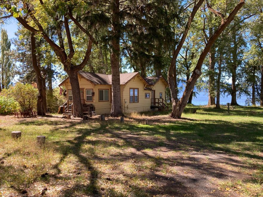 Approximately 2.84 acres of Lakefront Property with great views of Agency Lake & Mount Scott.  2 Bed/1 Bath, approx. 968 sq ft cabin. 6 x 10 pump house. Partially treed with several mature evergreen & cottonwood trees. Newer flooring, vinyl windows. Property is partially fenced. Owner have stated that the wood stove is certified & that the property is not in a Flood Plain. Approx. 204 feet of lakefront.
