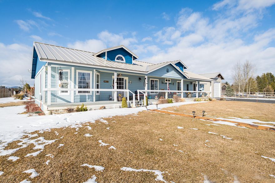 Beautiful, single level ranch style home on 2+ acres w/Mt. Bachelor & Broken Top views from the living room, kitchen, master bedroom & enclosed porch! This 2004sqft, 3 bedrm, 2 bath has a covered front deck & enclosed back porch. The living room features a propane fireplace w/floor-to-ceiling slate surround & vaulted ceilings. Two arched entry ways to the formal dining room w/south facing windows for added light. The island kitchen has Corian counters, large pantry, 4-year new refrigerator, & 2-year new oven/cooktop. Large master w/walk-in closet & tiled walk-in shower. 2 car attached garage + 576sqft RV garage. Property is fenced & gated w/a circular driveway, front & back sprinklers, & water feature. New metal roof, furnace, heat pump, water filtration, garage door opener, solar panel on the gated entry & chip seal all in the last 4 years. Enjoy the deer, elk, redtail hawks & bald eagles that call the pastoral surrounding area home. Close to Deschutes River & Quail Run Golf Course.