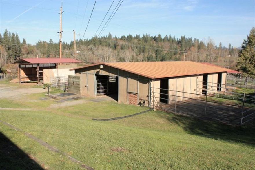 Wonderful horse property in the Jerome Prairie Area! Property has a 48 x 36 main barn with 6 stalls and tack room, plus 2 additional open stalls at the end. Barn has lighting, power, water and stalls have small paddocks. Property also features 24'x24' hay barn that could also be used for equipment storage, or small RV parking (has power hook-ups), carport, outside wash rack, 50' metal round pen, 60'x120' arena/turnout, plus two large grass turnouts. Property is irrigated from a year round pond. All of the property is fenced and cross fenced, with several portable corals which offer flexibility. Home is a 1979 manufactured home, 784sqft, 2 bed & 1 bath. Detached garage with covered lean-to shelters for equipment or other storage. Possible two family set up! 2 acre lot next door is available for $79,000.