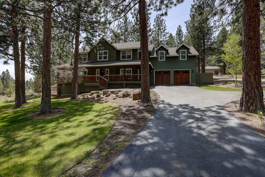 Tucked on a quiet cul-de-sac on a 1.07 acre lot adjacent to open space and Awbrey Butte trail system, this home caters to those seeking elbow-room in a coveted  westside neighborhood.  The park-like, life-style property has an in-ground trampoline, a greenhouse and solar with southern exposure, invisible fencing and access to the trail connecting Sylvan and Summit Park - The traditional floor plan flows efficiently through the kitchen, living and great room with all three upstairs bedrooms offering the sense of living among the trees.  A large bonus room provides flexibility for a home office, gym, or hang space. Don't miss the ''secret'' hide-a-way room great for a quiet work space, gaming den or simply for abundant storage.  The 2 1/2 bay garage has an extra storage nook, loads of built-in shelving and work space. The extended driveway provides options for trailer/boat or extra car parking. You'll be drawn to the quintessential craftman feel of this quality home.