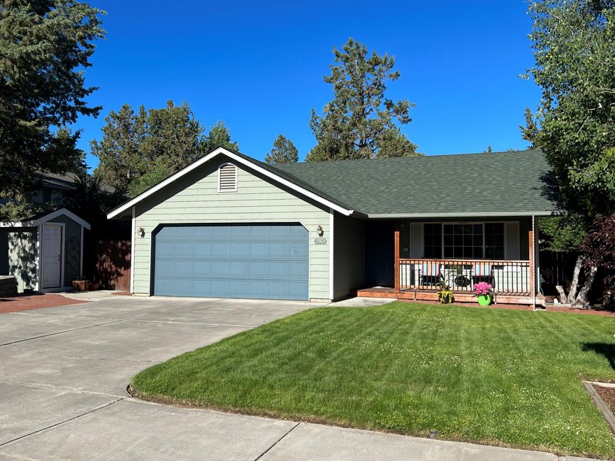 Single Level NE Home with many updates. Open great room floor plan, laminate floors, vaulted ceilings, and mini split. Light and bright kitchen features white appliances, laminate counters & generous number of cabinets and access to the rear deck. Good sized primary suite, bath w/skylight, new flooring, and walk-in shower. Larger .16-acre lot fully fenced back yard, with garden area and Storage Shed. Mature landscaping, and underground sprinklers. Attached 2 car garage.