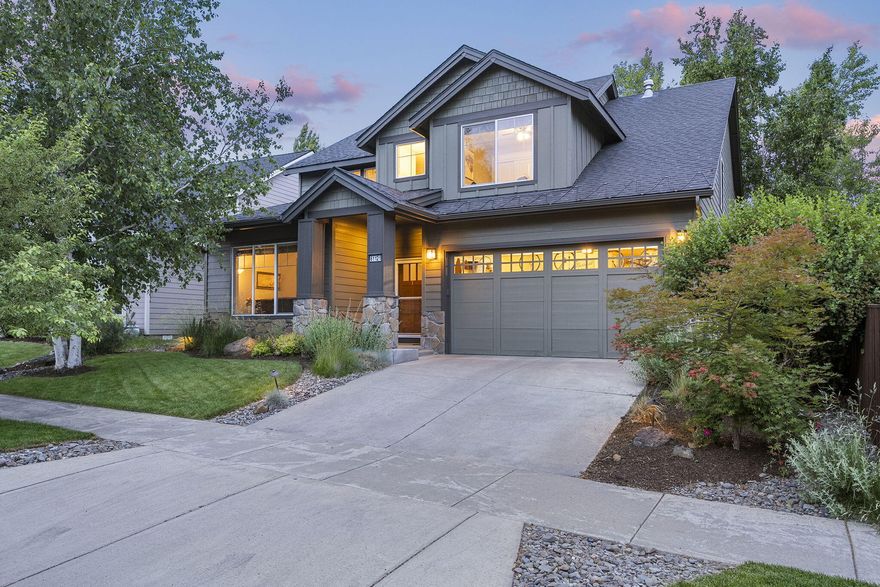 Minutes from the Old Mill and endless outdoor recreation, this extensively updated Southwest Bend haven delivers elevated style and effortless living. This home stands apart from others in the neighborhood with updated wide-plank floors, fresh paint, plush carpet, sleek blinds, a modern kitchen with quartz counters and custom pantry, fully refreshed baths and heat cables on the roof. The primary suite adds a custom walk-in closet and frameless rain shower. An oversized three-car garage shelters every Central Oregon toy. Outside, a private, fully-fenced yard showcases curated garden beds, mature trees, lush lawn, and a paver patio for star-lit gatherings. Community amenities including a pool, fitness center, sport courts, and direct Deschutes River Trail access keep adventure and relaxation steps away. Live beautifully, play freely, and enjoy Bend living at its best