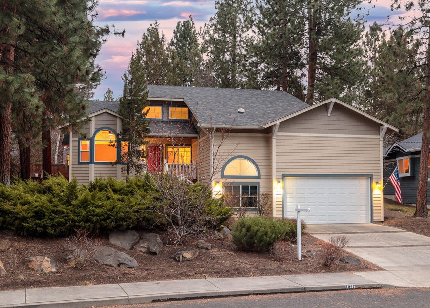 NW Bend single-level home on nearly ¼ acre features 3 bedrooms and 2 bathrooms in 2096±sf.  Tile entry leads to bamboo flooring in common areas with vaulted ceilings throughout.  Great room features a gas fireplace, dining area and sliding door to the back deck.  Upgraded kitchen boasts granite counters, tile backsplash, SubZero refrigerator, Viking cooktop, hood and double-oven.  Spacious primary bedroom with walk-in closet, sliding door to the back deck and bathroom with double vanity, tile shower and soaking tub.  Heated driveway leads to a two-car garage with an extra bay that could serve as a shop as well as a finished craft/storage room above it.