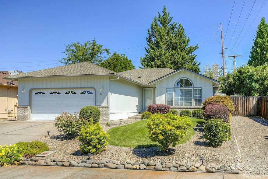 Super clean and very well cared for home located in the Lone Pine Elementary School District. Situated at the end of a street, this home has a nice vaulted ceiling in living room with a large brick gas fireplace and a large window to showcase the beautiful southern mountain views. Hardwood entry, nice carpet & vinyl flooring throughout. Newer vinyl windows, newer roof, newer furnace/air & gas hot water heater. Master bedroom with super clean master bathroom includes a large shower. Kitchen opens to dining nook with a slider that leads out to a beautifully landscaped semi private back yard & concrete patio for entertaining. Indoor laundry includes built in storage. 2 car garage with lots of built in storage. In ground sprinkler system front & back. Gravel RV parking with electric outlet. Close to a small water park and the McAndrews Rd walking path. 1 yr Home Warranty to new Buyer upon close of escrow - contact agent for details.