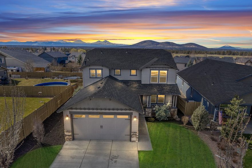 Enjoy stunning Cascade Mountain views from nearly every corner of this freshly updated Summit Crest home. The generously sized, west-facing backyard is fully fenced and offers a covered patio with a gas hookup, perfect for outdoor entertaining while soaking in the scenery. Inside, the great room shines with brand-new flooring, new light fixture, brand new high-end stainless steel appliances, and fresh interior paint. A main-floor bedroom and full bath provide flexibility for multigenerational living, guests, or a home office. Upstairs there is new high end carpet. The primary suite features a luxurious five-piece bath and a spacious walk-in closet, with two additional bedrooms and a dedicated laundry room nearby for added convenience. Enjoy an extended garage for your toys. Plus, you're just steps away from the Summit Crest neighborhood park and playground. This well-established neighborhood offers a prime location; only minutes from downtown Redmond and 15 minutes to Bend.