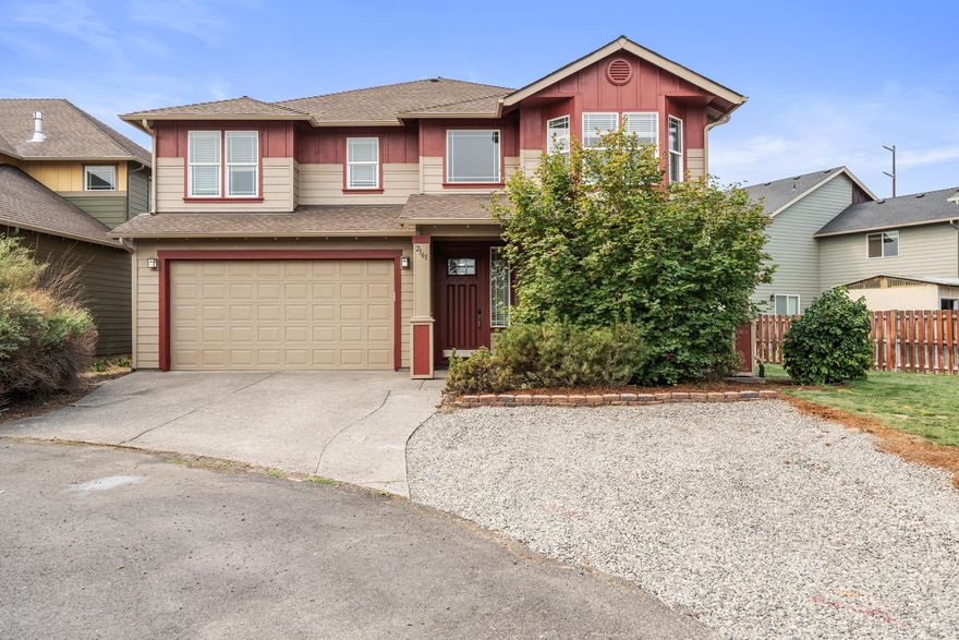 This is a nice large home on a nice large lot...one of the largest lots in the neighborhood.  Four Bedrooms, gathering areas and creative work spaces in this wonderful 3,220 SF Redmond home.  Newer laminate flooring and wide entry create a welcoming feel as you walk through the door.  First floor office with large closet and double doors provides a perfect work-from-home environment.  The large great room accents the fireplace and can be enjoyed in so many ways.  Perfect for entertaining. Primary en suite with sitting or workout area and large bathroom complete with tiled shower, double vanity, soaker tub, large walk-in closet and a separate water closet.  All bedrooms upstairs and a loft family room with tons of natural light.  Fenced back yard and a huge side yard just waiting for your creative touch.  Looking for a cul-de-sac location? This welcoming abode is the perfect way to enjoy the best of Redmond without the high price tag!