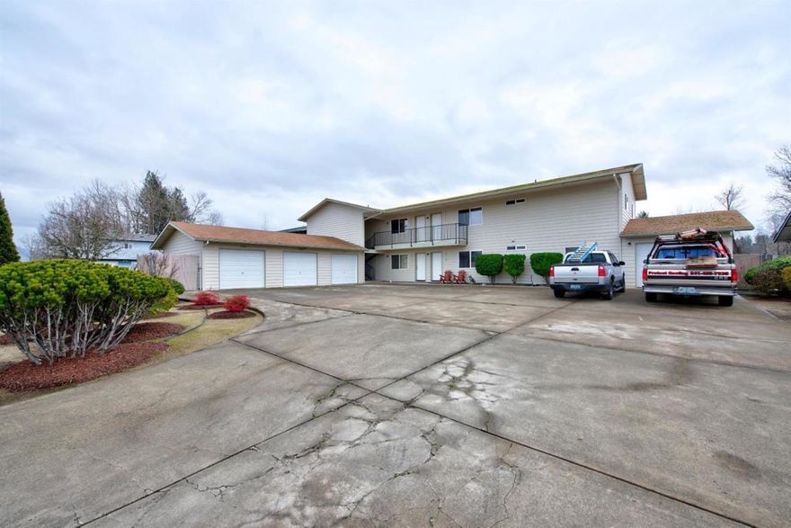 Fantastic investment opportunity. Centrally located 4 plex in excellent condition and with solid rental history. All units are single level (2 upstairs, and 2 downstairs) and provide 2 bedrooms, 1 bath, with indoor laundry rooms.  Each unit features kitchens with dishwashers and garbage disposals, plus vinyl windows, heat pumps, and dedicated finished 1 car garages.  Property features fresh exterior paint, ample parking, and newer garage doors. Units 1771 and 1765 have been recently remodeled and feature new 6 plank laminate floors throughout, fresh interior paint, and remodel bathrooms. Great convenient location, close to shopping, Asante's Three Rivers Community Hospital, and Rogue Community College. Hurry on this one, supply of clean multifamily listings is limited and this one is priced to sell!