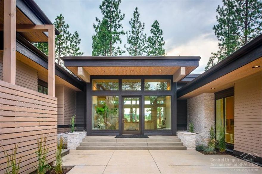 Tetherow masterpiece, PIQUE Architecture, Pringle Design & High Timber Construction. This contemporary work of art combines the best of sleek modern lines, crisp clean finishes, & rustic design elements to offer the perfect example of High Desert Modern style. Gourmet kitchen w/European features & open floor plan that flows beautifully between indoor & outdoor spaces allows for easy entertaining or cozy nights at home. Master captures Mtn views & has heated floors in master bath. 4th bedroom is a Jr suite.