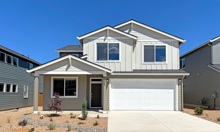 Introducing Acadia Pointe, Lennar's premier community in NE Bend. Welcome to the ''Hickory'' floorplan, a two story, 4 bed 2.5 bath new home. The front door opens to a convenient office/study on the main level, adding versatility to the floorplan. The heart of the home lies in the open, bright, light-filled kitchen featuring an island that seamlessly blends with the expansive great room. Upstairs, discover four well-appointed bedrooms, including the primary suite complete with an en-suite bathroom and walk-in closet for added comfort and privacy. Experience the convenience of an upstairs laundry room. Quartz countertops adorn both kitchen and baths, alongside stainless steel appliances including fridge. AC, Washer/Dryer, Blinds, front xeriscape landscaping, backyard fencing, tankless hot water heater included!  Pictures are of a model Hickory. Please call for an appointment! #55 *