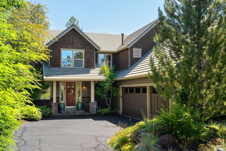 This home's premier location offers seamless access to shopping, dining, and recreation, ensuring unparalleled convenience. Broken Top stands as a coveted, gated community, resembling an oasis with extensive walking trails and lush foliage. As a sport or golf member, you'll gain access to an array of enticing amenities - tennis, pickleball, a swimming pool, and a private restaurant, enhancing the lifestyle experience. Inside, abundant natural light floods through expansive windows, framing a private backyard setting with tranquil views of fruit trees and a picturesque creek. The fully remodeled kitchen, complete with a breakfast bar, is a chef's delight. Additionally, discover the primary and office on the main level, 3 large bedrooms—two that are ensuite—plus a bonus room upstairs. With a 3-car garage, ample space is provided for outdoor gear. Freshly painted exterior and a new water heater add to the home's appeal. The HOA covers all landscaping, making it a low-maintenance property