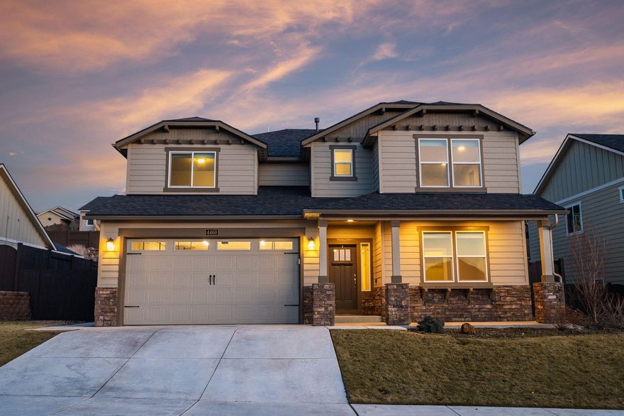 Welcome to your dream home! Nestled on a generous .21-acre lot, this stunning 2968 square foot residence boasts modern amenities and thoughtful design of 4 bedrooms upstairs and an Office/Den/Bedroom on the main level. Step inside to discover a versatile layout featuring a coveted Jr. Suite, perfect for guests or a private retreat. The Primary Bedroom offers a touch of luxury with dual vanities and a tranquil soaking tub, complemented by a separate shower for added convenience. Enjoy year-round comfort with a reliable heat pump that ensures ideal temperatures no matter the season. This home has solar panels that harness the power of the sun, while a whole-home air filtration system ensures crisp, clean air throughout. Step outside to your own oasis, complete with a covered patio ideal for al fresco dining and entertaining. Whether you're relaxing in the spacious backyard or hosting gatherings with loved ones, this home offers the perfect blend of indoor-outdoor living.