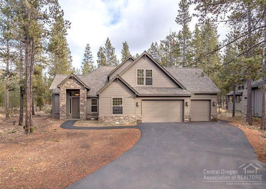 Turnkey vacation rental close to Sunriver Village mall. 4 master suites. Large open living area. Kitchen has slab granite counters, stainless appliances and large island with eating bar. Living room with vaulted ceilings, floor to ceiling river rock fireplace to curl up next to with a good book. Extended living on the back deck overlooking common ground. Private hot tub. Furnished per inventory.