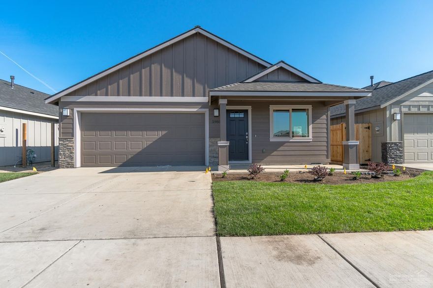 Less than a month to completion! Cherry floor plan in one of Redmond's premier neighborhoods. 3 bedroom, 2 bath, 1,745 sf of living space. Lg great room w/fireplace open to Dining w/eating bar, Quartz slab counter tops, all Stainless Energy Star appliances & spacious pantry. Gas forced air high efficiency furnace & A/C ready. Double car garage, front landscaping w/ auto sprinklers, fully fenced. Model home @ 2985 NW Cedar Ave Thu-Mon, 12-5pm. **photos are of artist rendering as well as cherry floorplan. Color scheme and interior package may differ. Please see an agent at our model home for details and to tour this nearly completed home today!