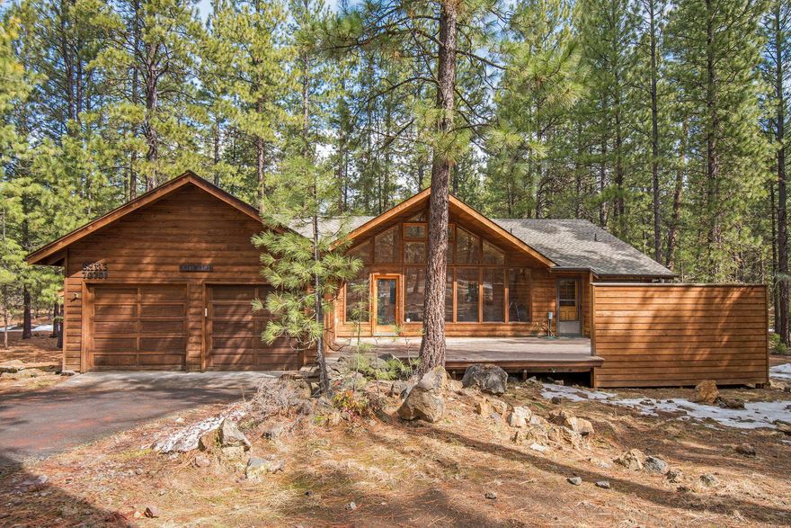 Beautiful craftsman style home located in Black Butte Ranch. This home sits on two lots 173 and 172, giving you space and privacy. With warm wood finishes, this home wraps its arms around you for a comfortable and relaxing getaway. Vaulted ceilings provide large open space in the great room. Updated kitchen and primary bathroom provide a modern flare. Finished basement offer bonus room with built in bunk sleeping area and third bedroom. Outside offers large back deck looking out to common area perfect for bbq's and entertaining. Front deck has hot tub outside primary bedroom. Located just a short distance to the Glaze Meadow recreation center, this property sits in a very desirable area of Black Butte Ranch.
Private Remarks: Sellers are licensed Realtors in the State of Oregon. Lots 172 and 173 are single tax lot.