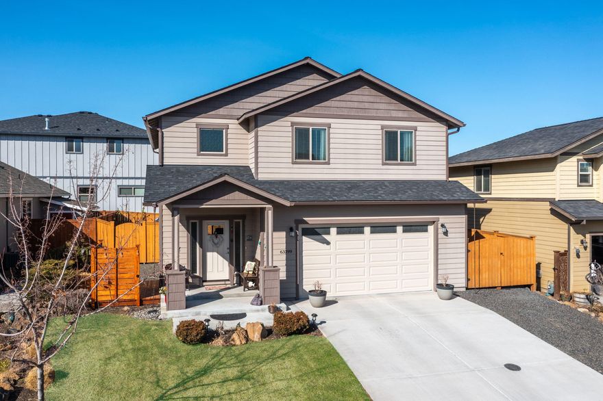 Beautiful well kept home in a nicely quiet area. Just a short distance from Lava Ridge Elementary and Sky View Middle School. Parks and services very close by. Great room floor plan with 9' ceilings on the main level. The spacious and well situated kitchen has a butcher block island and is great for entertaining and gathering. Pavers lead off of the back Pergola patio area to a lovely Zen garden for peace and tranquility. Upstairs you will find the large primary bedroom suite with quite a bit of privacy. Perfect workspace at the top of the stairs on the landing. Laundry is conveniently between rooms. Enter the private living space that could be used for multi-generational living, remote work lifestyle, guest quarters or extra income! The third bedroom is currently being used as a wellness retreat room. Just 30 minutes to Mt. Bachelor and the High Lakes Highway. 10 minutes to Downtown Bend and The Old Mill District. Trader Joe's, Target, restaurants close by.