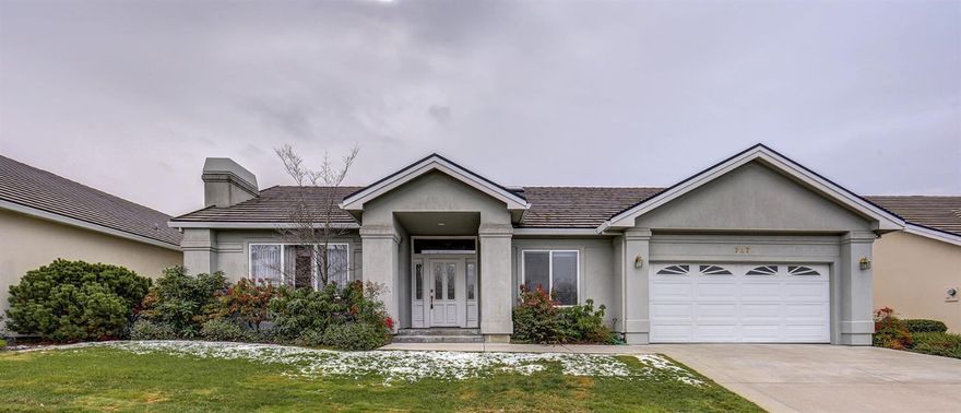 This spacious single level home is located int eh highly desirable gated community of Alder Creek West. There is an open and spacious feeling here with the vaulted ceilings and large windows. On those chilly days, the gas fireplace in the living room will keep you warm. Right off the entry are double doors that open to an exceptional library/office. Custom built-in bookcases surround the room and offer a special spot for your office. Lots of room for cooking up those gourmet meals and there are two dining areas right off the kitchen. Both baths are roomy and have skylights. This is a great home for entertaining with a large covered patio right off the kitchen. This planned community highly regarded for it's secure, serene location yet close to shopping and services. Landscaping services are included in the monthly home owner dues so owners can be gone for an extended time and have no worries.