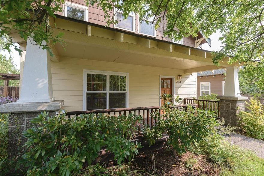 An idyllic Bend home with shady front porch, lush landscaping including an array of flowers, bushes and multiple producing fruit trees, this home exudes comfort and relaxation. With mindfulness of air quality and easy maintenance, hardwood flooring extends throughout the home. Master and 2 guest bedrooms are up while 4th bedroom or office is downstairs. Entertain on expansive front porch or vibrant back yard with patio and pergola. Home has rear entry garage with covered and gated RV or trailer parking!