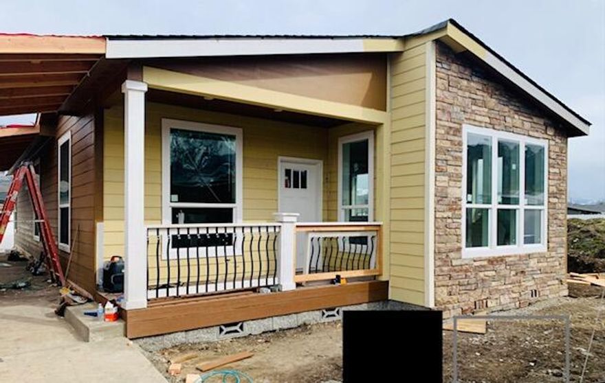 Here's a new listing #81 in popular Mountain View Estates, a 55+ community. Mountain View Estates is still owned by the local family that developed it in 1987. 21 homes of the 164 homes survived the Alameda Fire of 2020. The park is being restored & is now welcoming new and returning residents to this vibrant community. There's a brand-new dog park and mailbox kiosk with parking at the entry. This 1495sf brand-new Skyline 3 bedroom, 2 bath home features 9' coffered ceilings. The large master bedroom runs across the back of the home. Double vanity in the bathroom with a step-in shower. The kitchen & living area are in the front with views of the neighborhood. Upgraded rustic hickory cabinets will please the cook. You've got plenty of space for your cars under the carport. A front porch for enjoying the outdoors, too. Vinyl fencing included along with sewer & trash. One small pet up to 25 lbs allowed. Interesting? You bet!