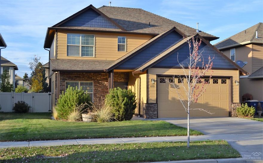 Prime Southeast Bend location! Great opportunity for a 4 bedroom, 2.5 bath home close to everything Bend has to offer! The kitchen features hardwood floors, tile counters and pantry. Spacious living room with gas fireplace. Laundry room with folding table. The master features double vanity with tile counters, large soaking tub/shower combo and walk in closet. Central forced air with AC. Covered front porch, fully fenced backyard, sprinklers, storage shed, Fenced backyard and fresh exterior paint.