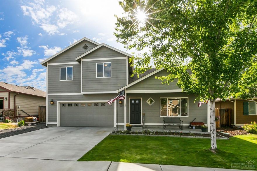 Beautiful 3 Bed 2.5 bath 1899 sq foot home in desirable northeast Redmond neighborhood. This home has it all close to shopping, schools and parks! Amazing open floor plan & high vaulted ceilings. Cascade Mtn views from your spacious master bedroom. Lots of storage throughout the home & a triple tandem garage & 220 hook up. You'll never feel like your out of space. Completely landscaped, fully fenced yard w/underground sprinklers. Oversized backyard with plenty of room to entertain. Beautiful 12 X 36 concrete patio.